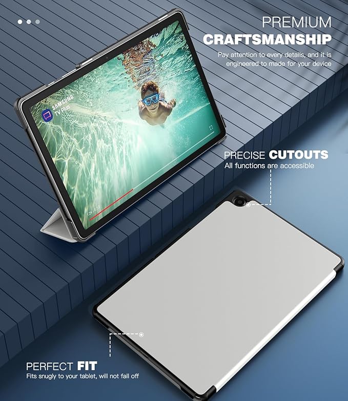 TiMOVO Case for Samsung Galaxy Tab A9+/A9 Plus 11 Inch 2023, Slim Lightweight Stand Hard Back Shell Protective Cover for Galaxy Tab A9+ Tablet SM-X210/X216/X218, Auto Wake/Sleep, Apricot Gray