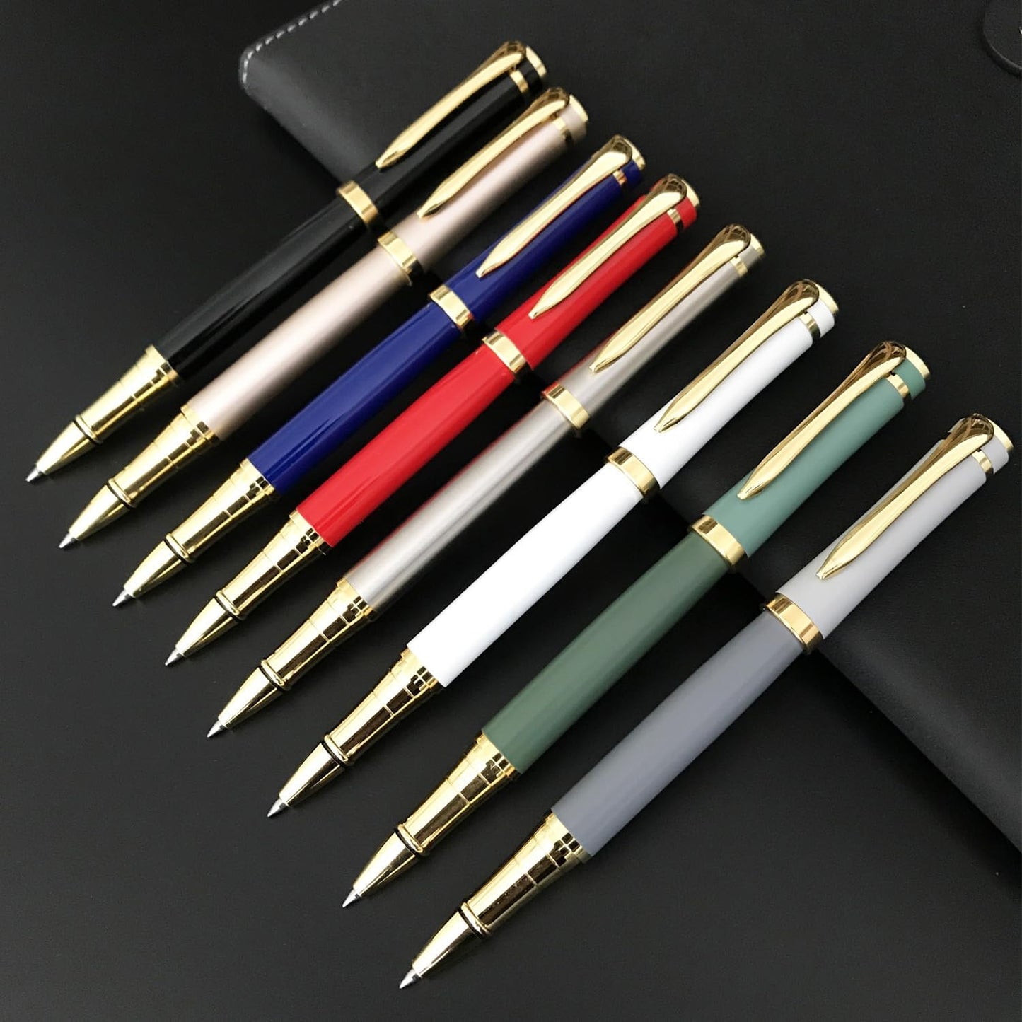 HSK Luxury Ballpoint Pens gift Pen Black Refill Line width 0.5mm,Best Ball Pen Gift Set for Men & Women Professional Executive,Office,Nice Pens Classy Gift Box (Grey)