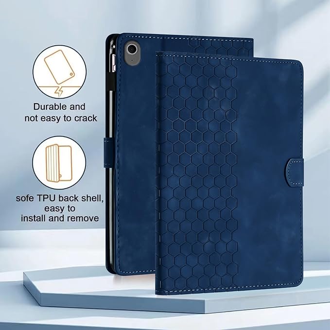 Case for Samsung Galaxy Tab S10 Lite/S10 Fe/S9 Fe 10.9" /S9 11" Tab Cases Multi-Angle Viewing Smart Stand with Pocket Auto Wake/Sleep PU Leather Tablet Flip Folio Cover Blue