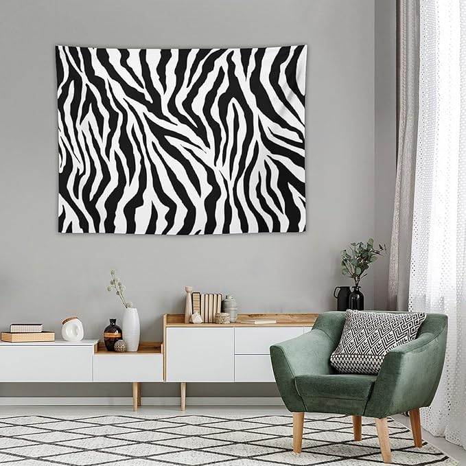HZOHNAGO Zebra Print Tapestry Nature Wild Animals Black and White Stripe Printed Wall Tapestry Painting Wall Hanging for Bedroom Living Room Dorm 40" W x 30" H