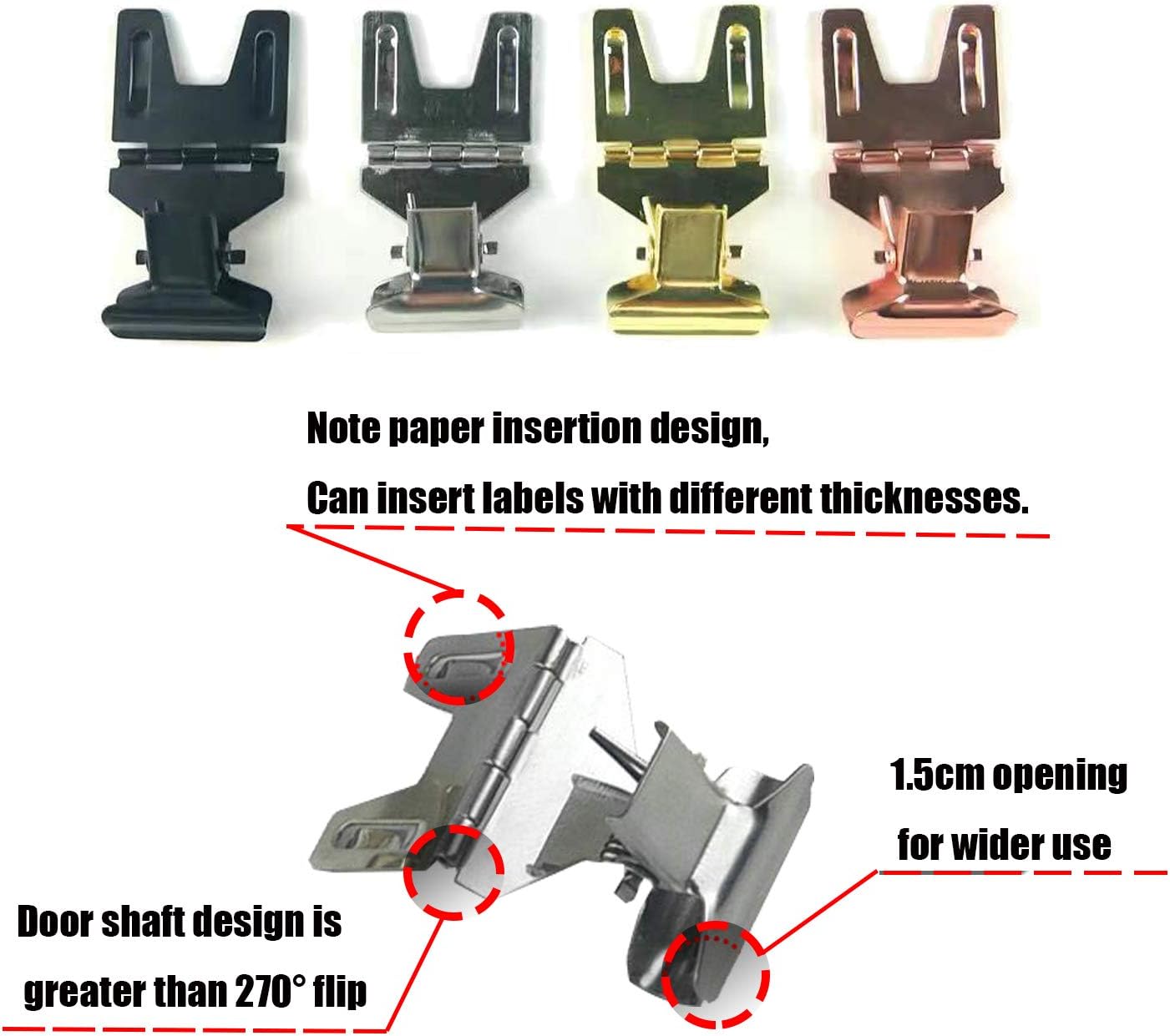 Metal Pop Clip Sign Stand, Bread Store Price Tag & Card Holder, Advertising Display Clip (Black, 10Pack)