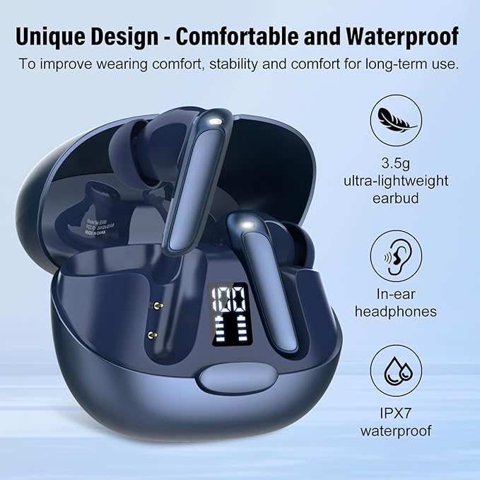 AI Language Translation Earbuds, 3-in-1 Translator Earbuds Real Time with 7 Translation Modes, with Audio and Video Call, 164 Language Bluetooth 5.3 Headphones Translating Device, Dark Blue