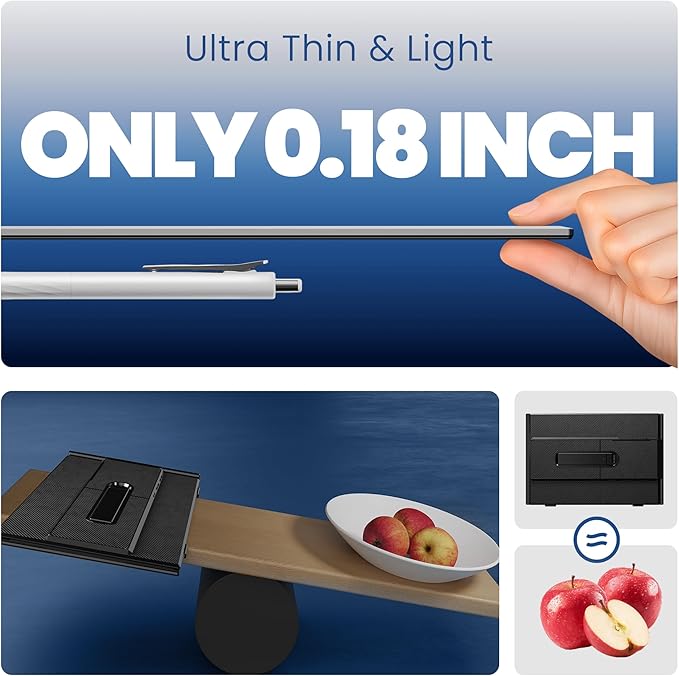 Laptop Screen Extender, Ultra-Thin 15.3" FHD 1200P 16:10 Portable Monitor for Laptop, Lightweight Dual Monitor Extender Plug & Play for 14"-17.3" Laptops, Compatible with Wins/Mac/Chrome/Linux