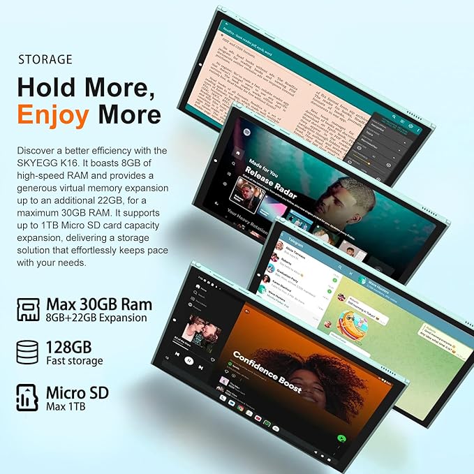 2025 Android 15 Tablet 10.1 Inch Tablets, 30GB RAM 128GB ROM 1TB Expand, 8000mAh Battery, BT5.0, 2.4/5G Wi-Fi 6, Metal Body with Keyboard & Mouse, Gemini AI, Widevine L1 HD IPS Display - Green