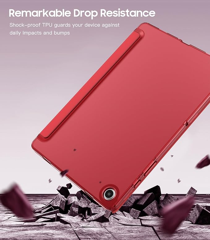 TiMOVO Case for Samsung Galaxy Tab A9+/A9 Plus 11" 2023, Slim Soft TPU Translucent Frosted Back Protective Cover for Galaxy Tab A9+ Tablet SM-X210/X216/X218, Auto Wake/Sleep, Wine Red