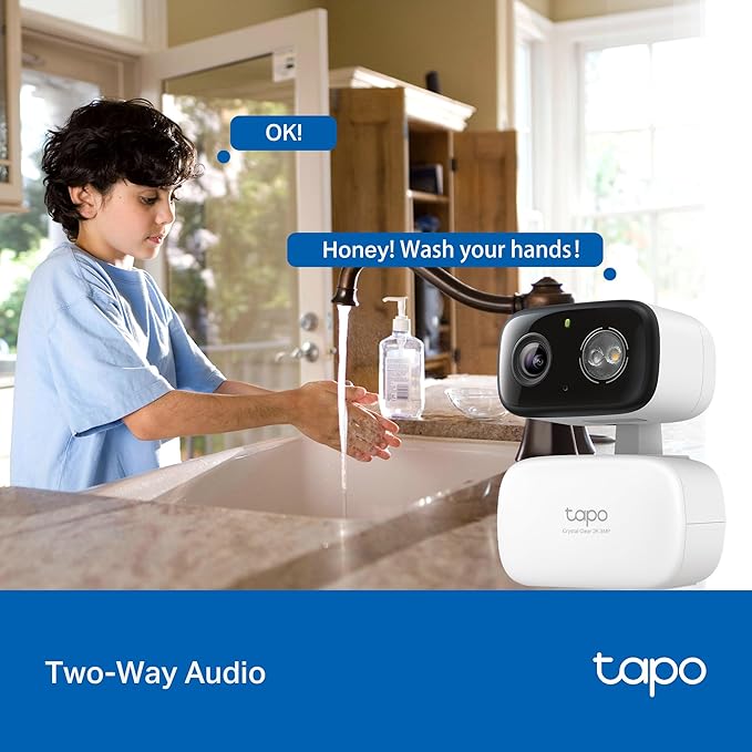 Tapo 2K 3MP Pan/Tilt Indoor/Outdoor Security Camera - Free Person/Baby Cry Detect & Motion Track, 360° View, Color Night Vision, SD/Cloud Storage, Works w/Alexa & Google Home HybridCam 360