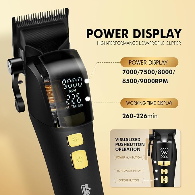 DSP Professional Hair Clippers for Men, Barber Clippers Set, Cordless Ceramic Blade, Machines for Cutting Hair, Gifts for Men