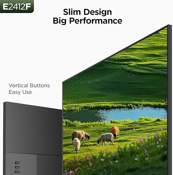 KOORUI 24-inch Computer Monitor Full HD 1920 x 1080p 100Hz VA Display 3000:1 Contrast Ratio with HDMI VGA, Three-Sided Slim Bezels, 100 x 100 mm VESA Mountable, Ergonomic Tilt, Black