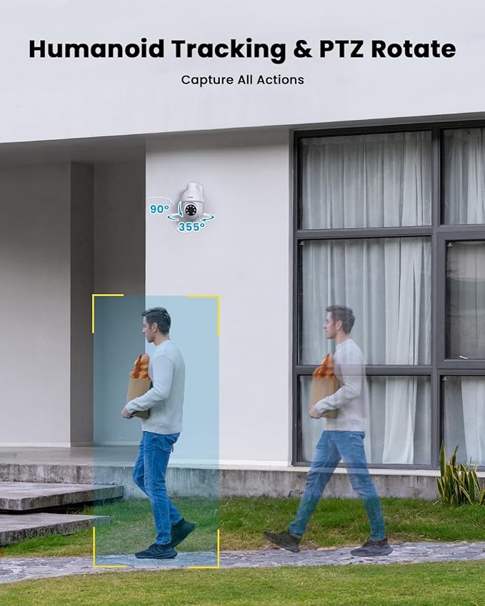 ieGeek PoE Security Camera System, 5MP Outdoor/Indoor PoE Cameras with 8CH NVR for Home Surveillance System, Wired PTZ Cam Kit w/Motion Sensor, 2-Way Audio, Color Night Vision,AI Detection,24/7 Record