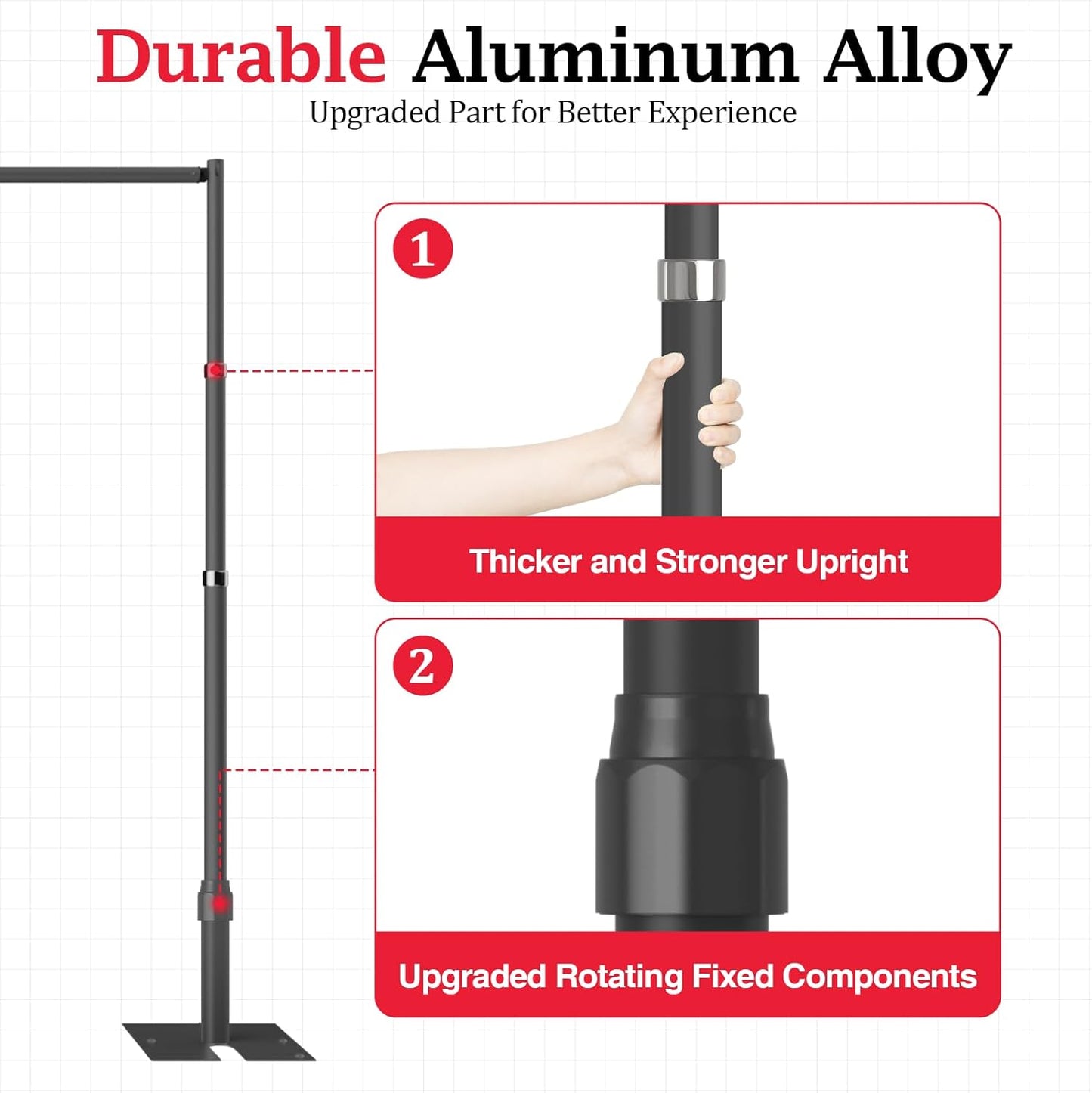 EMART Backdrop Stand Heavy Duty 8.9ftx20ft, Adjustable Pipe and Drape Photo Background Support Kit, Metal Frame with Flat Base for Wedding Birthday Party Banquet Decorations-Black