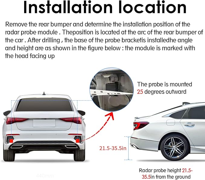 BY-J Car Blind Spot Detection System, 24GHz Millimeter Wave Radar Sensor Blind Spot Monitoring System Kit, Universal Car SUVs Trucks RVs Lane Changing Warning with Reversing Radar Parking System