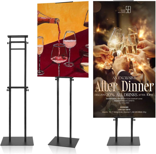 Poster Board Stand for Display, Sign Holder Stand with Heavy Duty Pedestal Poster Stand, Adjustable Banner Stand, Height Up to 80 inch, Double-Sided Foam Board Stand for Business Advertising (1 Pack)