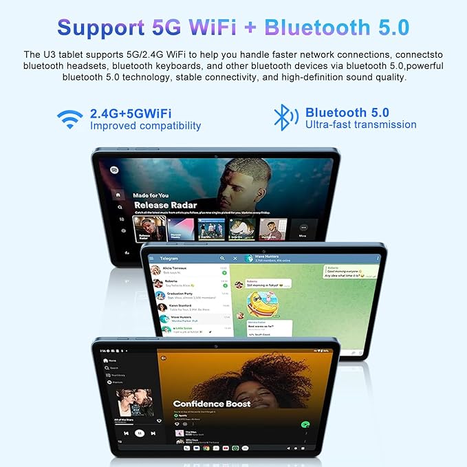 Tablet 10 inch Android 15 Tablets 30GB RAM 128GB ROM 1TB Expand, 8000mAh Octa-Core Tablets with Keyboard Mouse, HD IPS Display, Gemini AI, GPS, 5G WiFi, Widevine L1, Split-Screen - Metal Blue