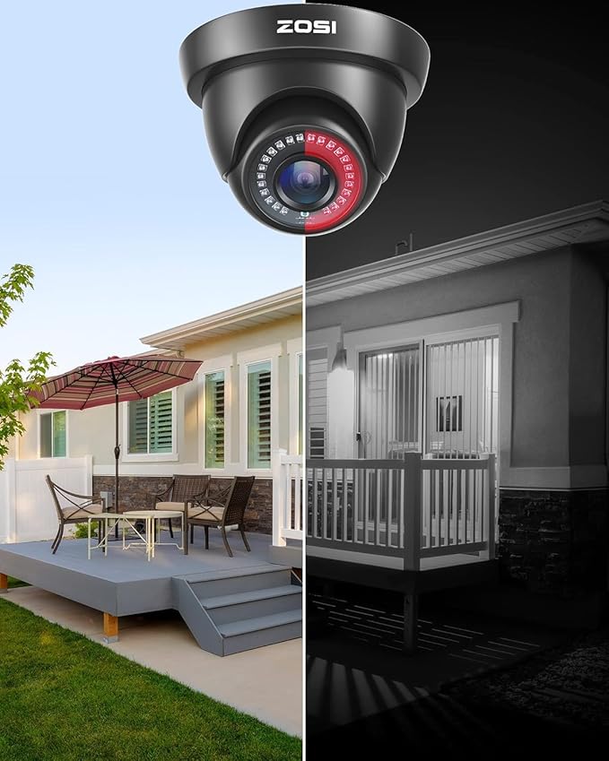 ZOSI 4 Pack 1080P 1920TVL HD-TVI Dome Security Cameras,Night Vision,2MP Indoor Outdoor Home Surveillance CCTV Camera for 1080P/5MP/4K TVI Analog DVR