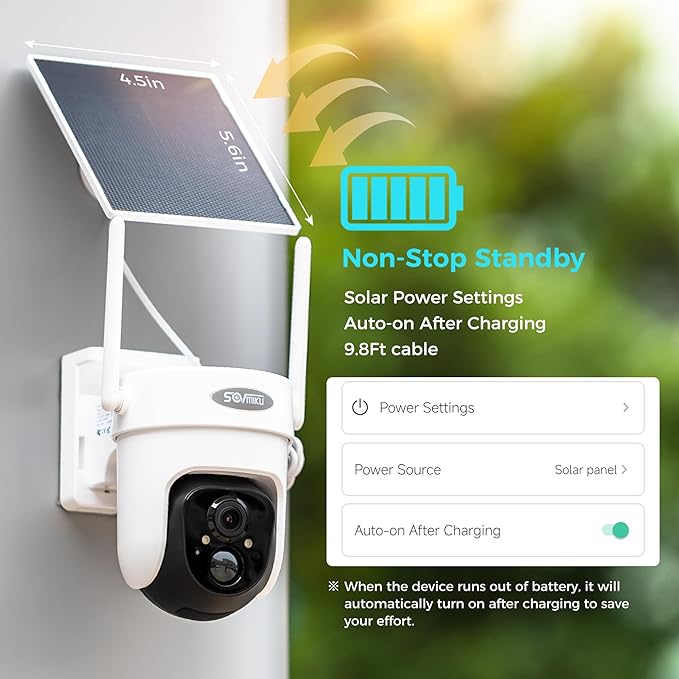 Vicohome CQ4G 2K AI Solar Security Camera Wireless Outdoor, Battery Powered Cam, Color Night Vision, Two Way Audio, Motion Detection, Easy to Setup, Audible Flashlight Siren, 180 Days Exchange Policy