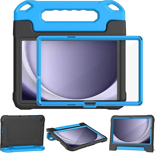YIHE Kids Case for Samsung Galaxy Tab A11 Plus 2025 & A9 Plus 2023 11 Inch, Shockproof Handle Stand Cover with Built-in Screen Protector, Black&Blue