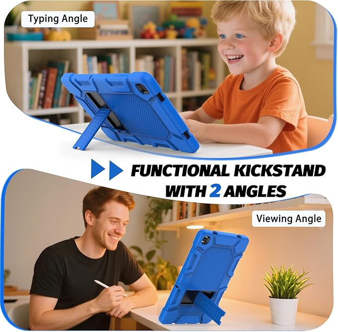 Rantice Case for Samsung Galaxy Tab A9+ 11”, Heavy Duty Shockproof Rugged Protective Case with Kickstand for Samsung Galaxy Tab A9+ / A9 Plus 11” 2023 (SM-X210/X216/X218), Blue+Black