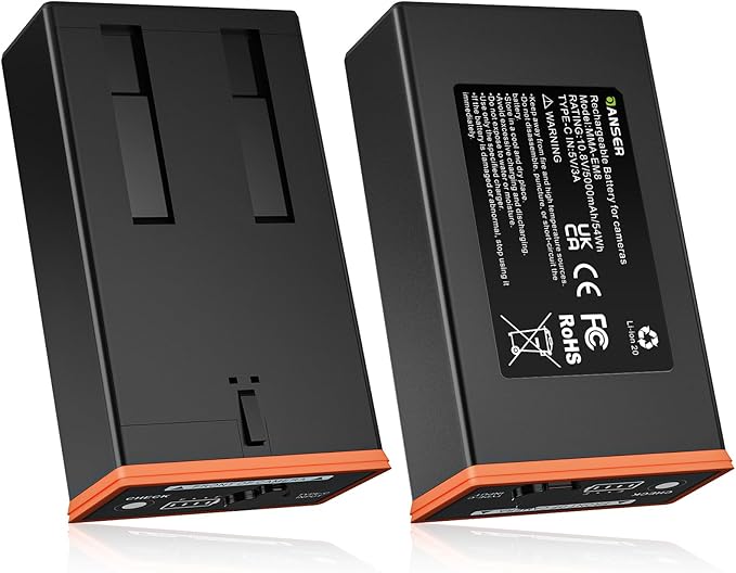 Edge Battery 2 Pack, 5000mAh Rechargeable Lithium-Ion Battery Pack with USB-C & Solar for Edge Series Cellular Trail Cameras for Edge, Edge Pro, Edge 2, Edge 2 Pro