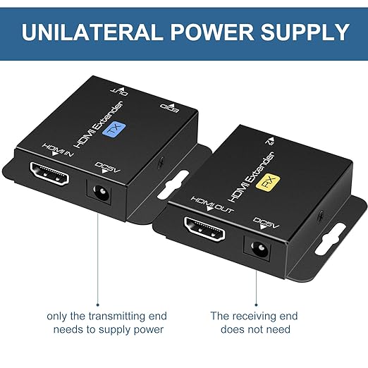 VPFET HDMI Extender Over Single Cat6 Ethernet up to 200Ft Repeater Balun Transmitter Receiver Power on Cat Support Full 1080p 3D HDCP EDID Copy from Displays