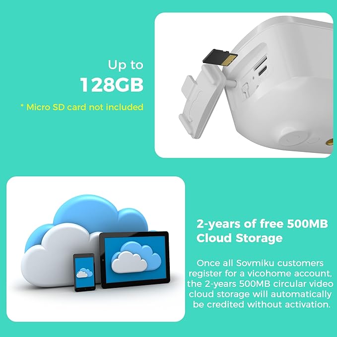 SOVMIKU 2CG3 Starlight Color Night Vision Solar Security Camera Wireless Outdoor,2-Years Free Cloud Storage,Two Way Audio,Easy to Setup, PIR Motion Detection,2.4GHz Wi-F,SD Slot,Vicohome