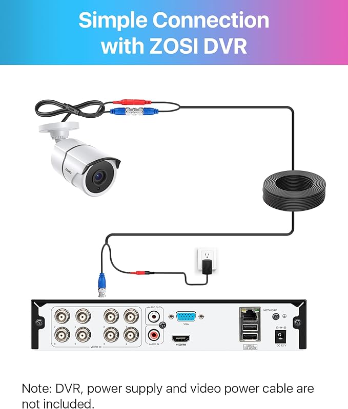 ZOSI 4 Pack 2.0MP 1080P HD-TVI Security Cameras with Audio, 100ft Night Vision, Outdoor Indoor Weatherproof Home Surveillance CCTV Bullet Camera for 1080P/5MP/4K HD-TVI Analog DVR System