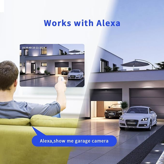 WiFi Security Camera Wireless Outdoor 2 Packs,360° PTZ Solar Camera Outdoor Wireless for Home Security,Work with Alexa,AI Motion Detection,PIR Siren,Cloud & SD Card Storage, 2-Way Audio