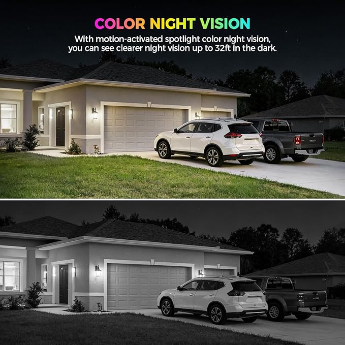 4G LTE Cellular Solar Security Camera Wireless Outdoor, No WiFi Solar Powered Camera, 360° Live View, 2K Color Night Vision, PIR Detection, 2-Way Audio, Motion Alert, Built in SIM Card, Easier to use