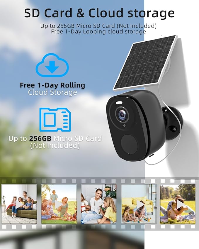 ELECCTV 2.4&5G Solar Security Cameras Wireless Outdoor,2K QHD Home Security System, Solar Cameras Kit with 130° Ultra-Wide View, 2-Way Talk, IP65,Color Night Vision, Spotlight & Siren (1, Black)