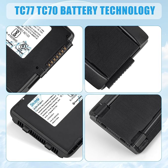 5PCS BT-000318 Replacement Battery for Zebra for Symbol TC55 TC77 TC70 TC75 TC70x TC700H TC700K TC72 TC720L TC75X 82-171249-02 BTRY-TC7X-46MA2 Barcode Scanner
