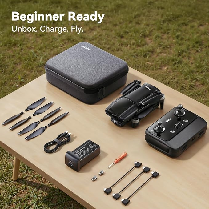 Ruko U11MINI 4K, Under 249g Pocket Drone with Camera for Adults 8K Photo 4K/30fps Video, 3-Axis Gimbal ElS, 20000ft FPV Digital Transmission, FAA- Exempt (32-Min Flight)