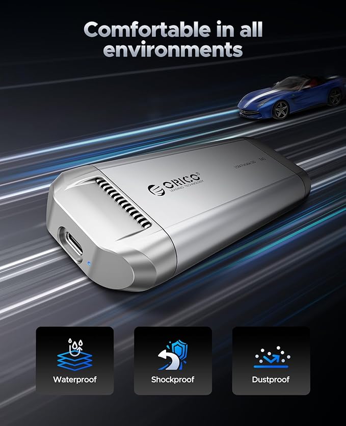 ORICO R40 1TB External Solid State Drive - 3700MB/s Ultra-Fast Speed, 40Gbps via Thunderbolt 4/3/USB4.0, Portable SSD Plug and Play, Compatible with USB-C Phones, Tablets, PC & Mac