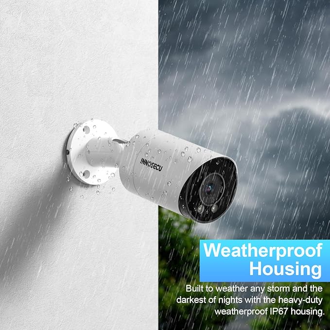 AI 8MP IP PoE Camera, Bullet Security Surveillance Camera, Dual Light Color Night Vision, Waterproof IP67, 2.8mm Lens 110 °, Built-in Mic, Face Detection, Human&Vehicle Detection, INB8BD49E