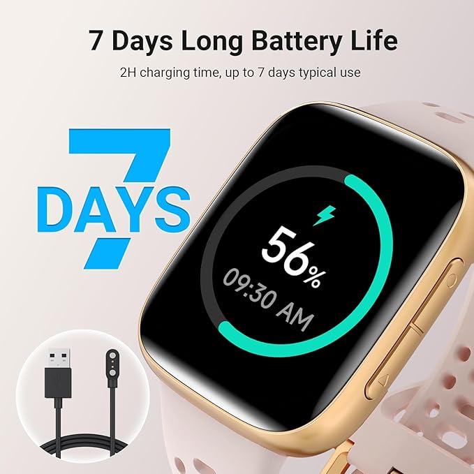 Smart Watches for Women Android iPhone (2 Bands), [1.85" AMOLED Screen] Smartwatch Fitness Tracker 3ATM Waterproof with Bluetooth Calls, AI Control, Heart Rate/SpO2/Sleep Monitor, 7 Days Battery