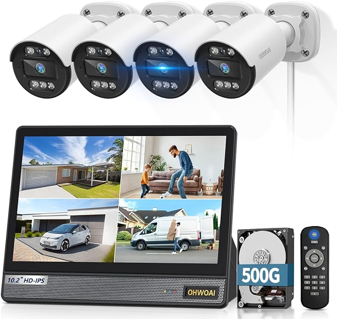 《80ft IR Night Vision & All-in-One DVR》Wired Security Camera System Outdoor, 5MP CCTV Cameras Systems with AI Motion Detection, Home Video Surveillance DVR Kits