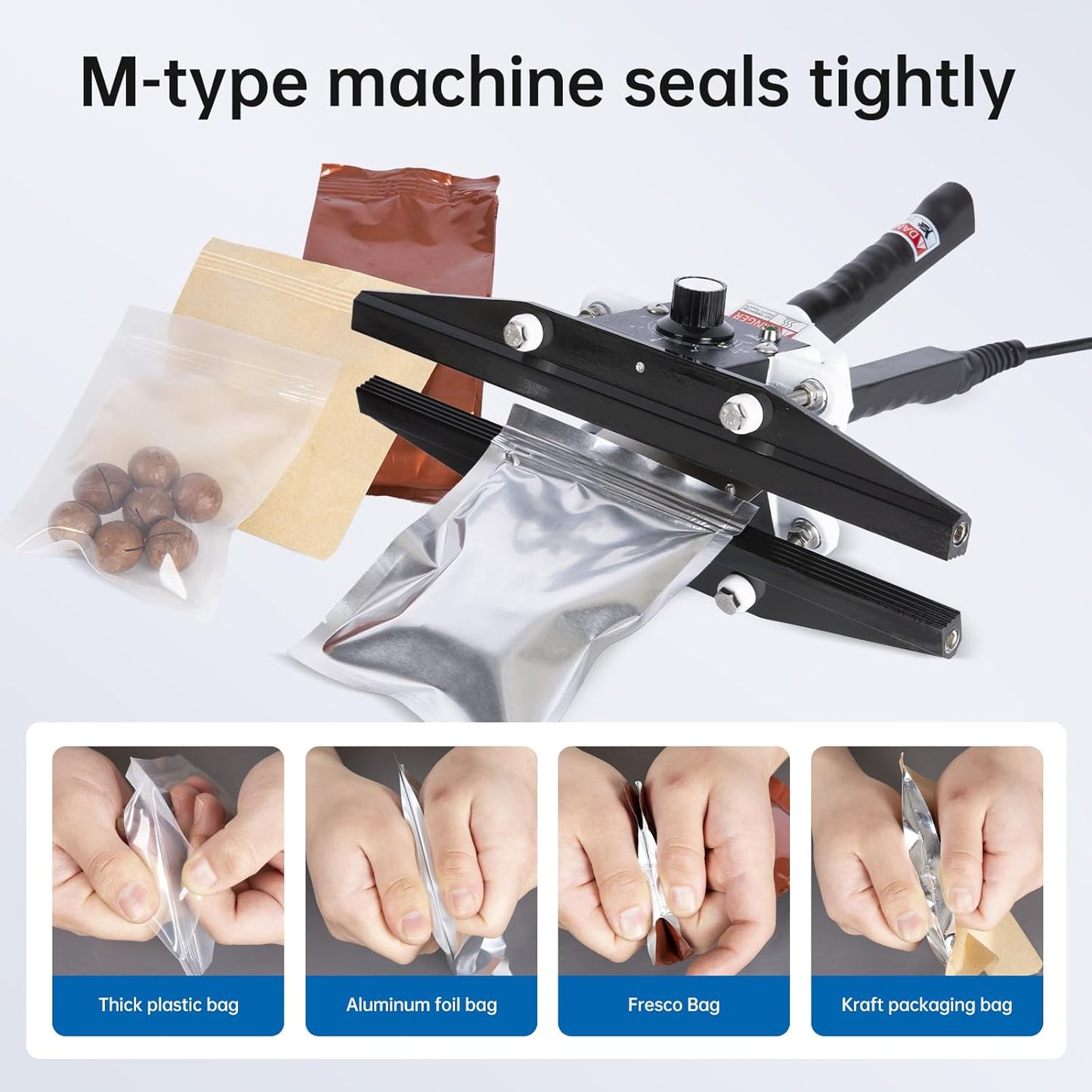 Portable Hand Held Heat Sealer Machine-R-PACK FKR-400, 16 Inches, For Foil Bag, Kraft Bag, Mylar Bag