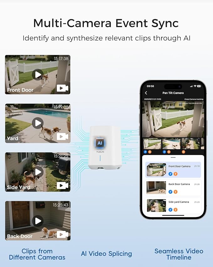 MUBILIFE 4K Security Cameras Wireless Outdoor, No Subscription, 8MP Solar Powered Cameras for Home Security, 64GB Local Storage, AI Auto Tracking, Color Night Vision, 2.4&5GHz WiFi, 2-Cam Kit