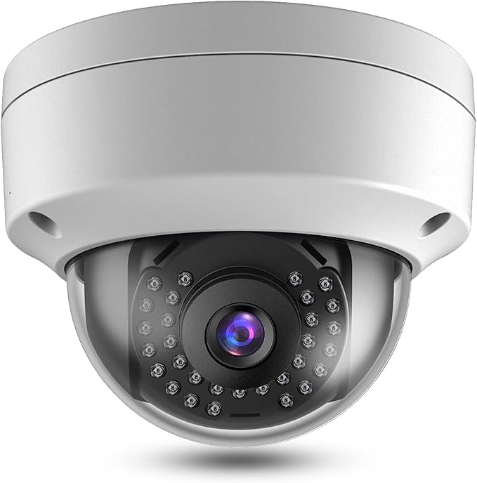 Real HD 8MP 4K PoE IP Security Camera Outdoor 98Ft IR Night Vision, 2.8mm Wide Angle 105° FOV, H.265, Waterproof IP66, Metal Housing Vandal Proof Dome IP Camera, NDAA Compliant
