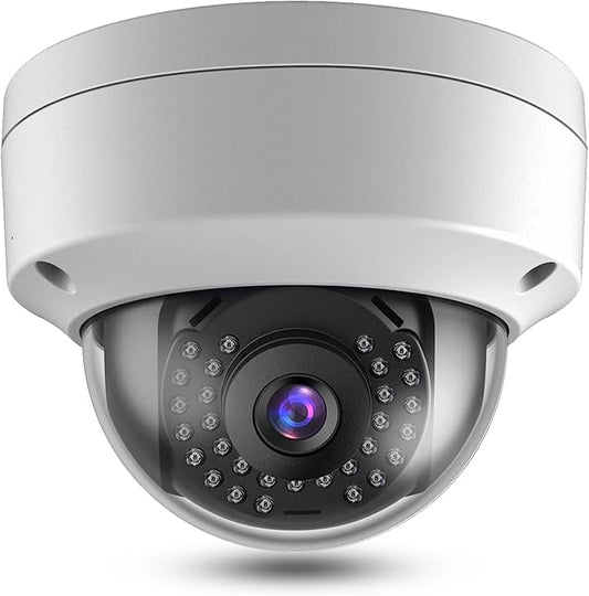Real HD 8MP 4K PoE IP Security Camera Outdoor 98Ft IR Night Vision, 2.8mm Wide Angle 105° FOV, H.265, Waterproof IP66, Metal Housing Vandal Proof Dome IP Camera, NDAA Compliant