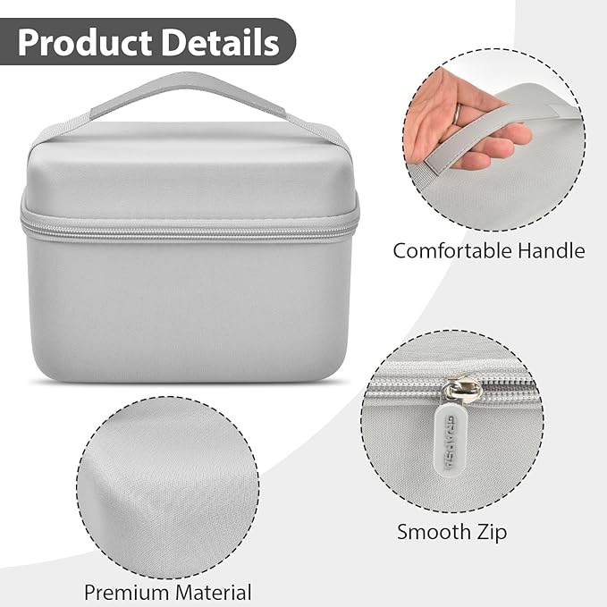 Mini Projector Case Compatible with Magcubic HY300 Pro+ / HY300PRO for ENUOSUMA for Alwtniet Portable Projector 4K 1080P Support, Storage Holder Organizer for Accessories -Light Gray (Bag Only)
