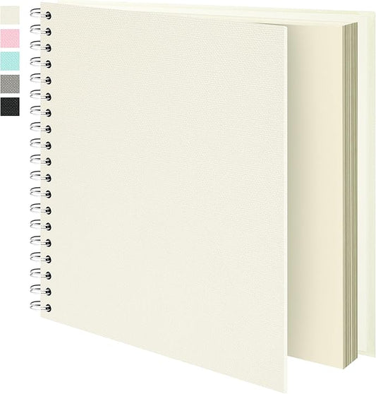 Vienrose Scrapbook Album 12x12 Inch Blank Thick Kraft Paper DIY Scrapbooking Supplies, Large Scrap Book Photo Albums for Wedding Travel Family Baby - Perfect Holiday Gifts Beige 40 Sheets/80 Pages