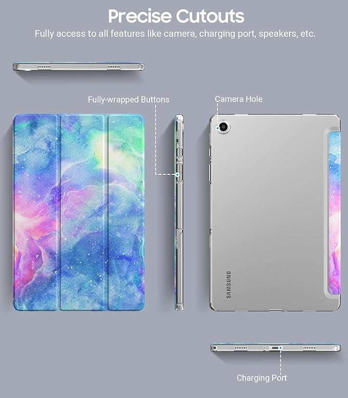 TiMOVO Case for Samsung Galaxy Tab A9+/A9 Plus 11" 2023, Slim Soft TPU Translucent Frosted Back Protective Cover for Galaxy Tab A9+ Tablet SM-X210/X216/X218, Auto Wake/Sleep, Dreamy Nebula