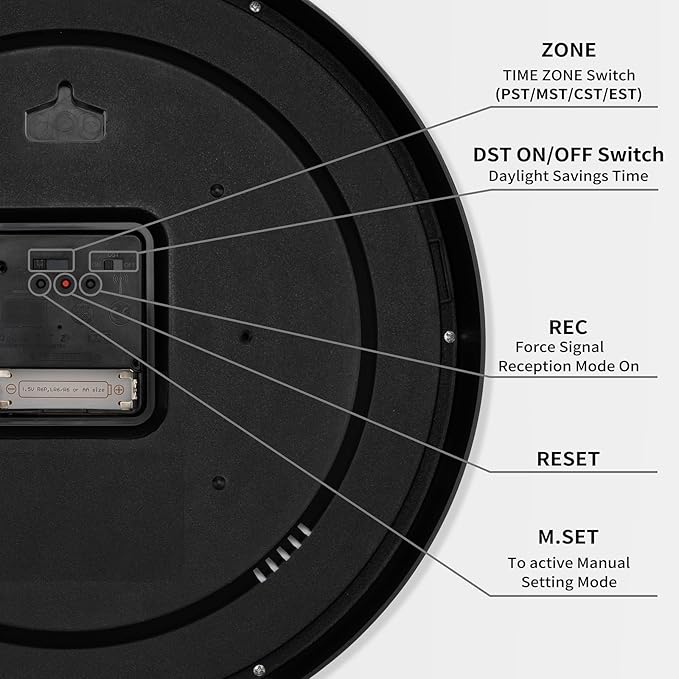 Lumuasky Atomic Wall Clock Analog 12 inch Silent Battery Operated Wall Clocks Modern Clock for Living Room, Office, Home, Bedroom, Kitchen, Bathroom
