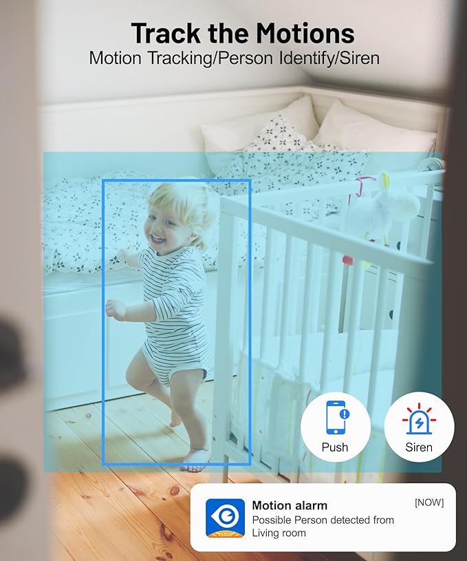 GALAYOU Indoor Security Camera 2K, Pet Camera, 360 Degree 2.4G WiFi Home Security Camera for Baby/Elder/Nanny with Night Vision, 24/7 SD Card Storage, Works with Alexa and Google Assistant G2-2Pack