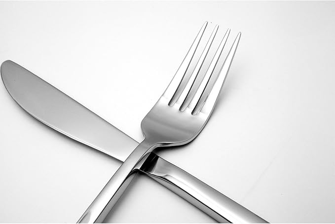 Fortessa Arezzo 18/10 Stainless Steel Flatware, 5 Piece Place Setting, Service for 1, Polished Stainless