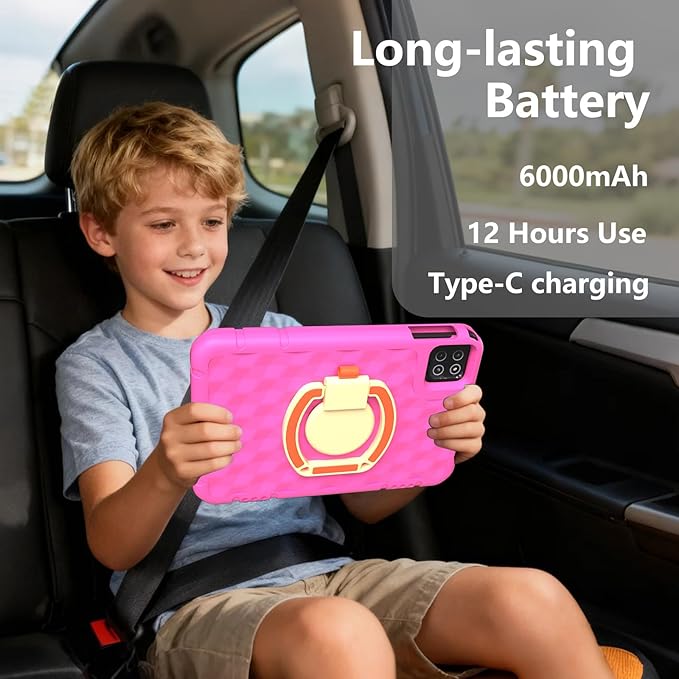 Kids Tablet, 10 inch Android 15 Tablet for Kids, 20GB RAM 128GB ROM Octa-Core 6000mAh Battery Childs Tablets with Shockproof Case, Bluetooth, WiFi, Parental Control, Dual Camera, GPS