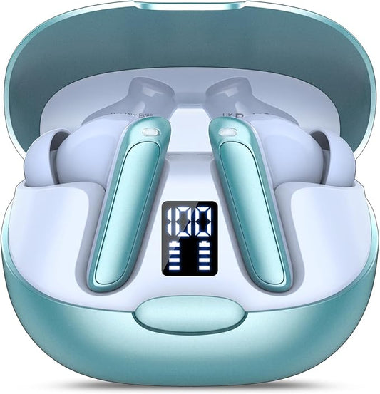 AI Language Translation Earbuds, 3-in-1 Translator Earbuds Real Time with 7 Translation Modes, with Audio and Video Call, 164 Language Bluetooth 5.3 Headphones Translating Device, Light Blue