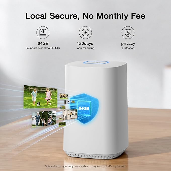 Solar Security Cameras Wireless Outdoor, 64GB Local Storage, 2K/4MP Home Security Camera System, 4-Cam Kit, 2.4G & 5GHz WiFi, AI Motion Detection, 360° View