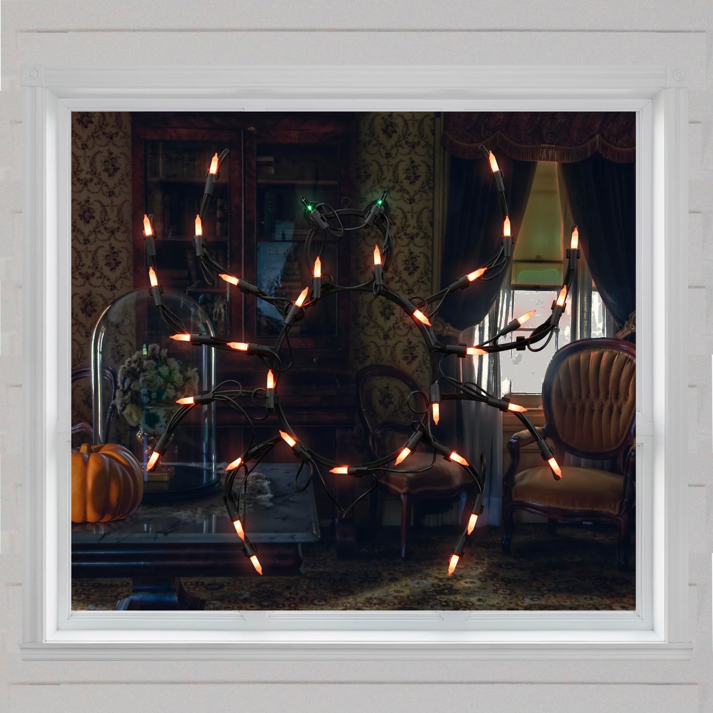 Northlight LED Lighted Spider Window Silhouette Decor, 15in x 15in, Black, Model 14256738