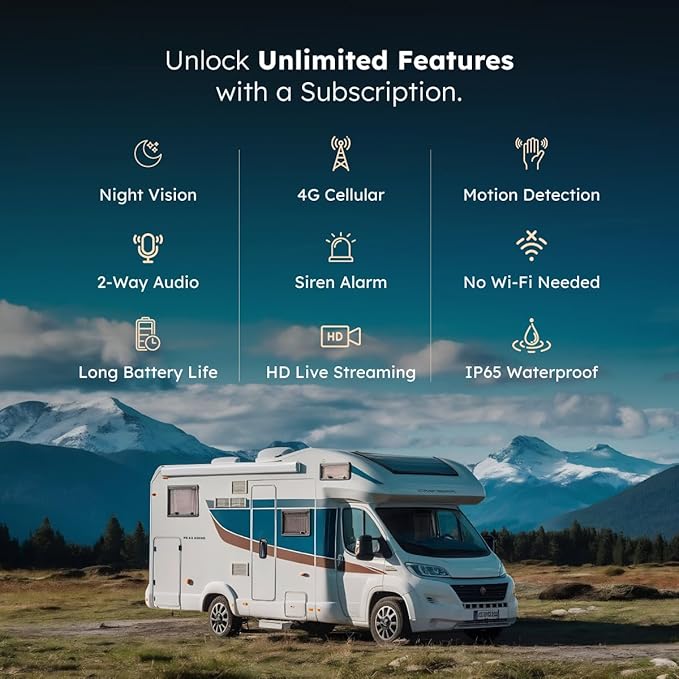 Waggle RV/Pet Temperature Monitor Lite + 4G Mini Camera Bundle - RV Pet Monitor | Real-time Temperature, Humidity, 4G Multi Carrier, 4G LTE Security Camera, Indoor/Outdoor, 2 Way Audio, Night Vision