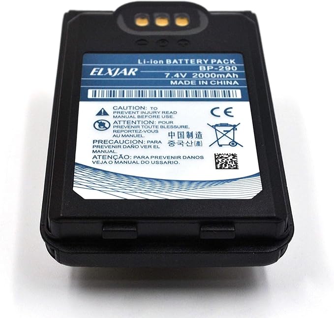 elxjar (2-Pack) 7.4V 2000mAh Li-ion BP-290 Battery, Replacement for Icom IC-F52D IC-F62D IC-M85 Two-Way Radios Rechargeable Pack